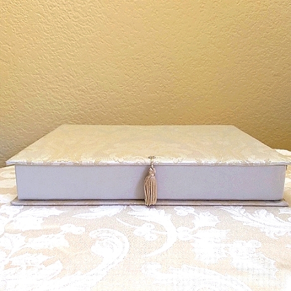 Victoria's Secret KEEPSAKE Floral Linen Box  9"W x 11.5"L x 2"D - Picture 10 of 14